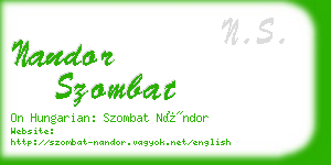 nandor szombat business card